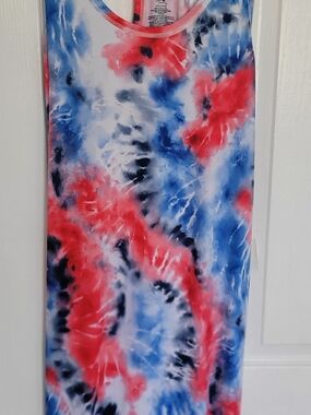 Tie-Dye Red & Blue Women's Swim Cover-Up
